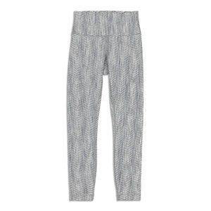 Lulu Wunder Under High Rise Legging - Arrow Jacquard Battleship Silver Spoo